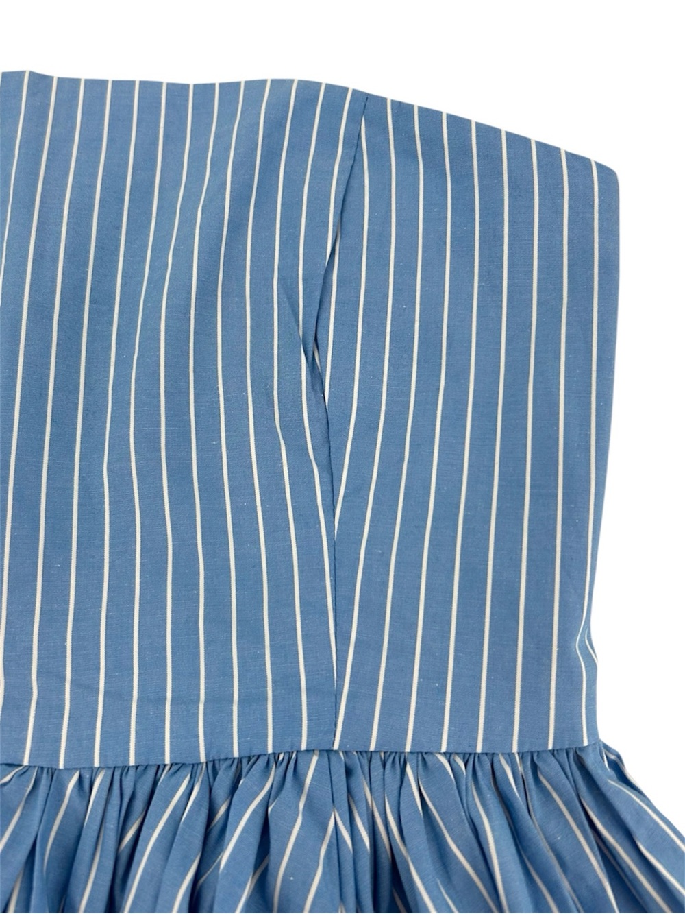 NWT J. Crew Strapless Peplum Top in Stretch Cotton Poplin-Blend Stripe Size 2 - Picture 3 of 11